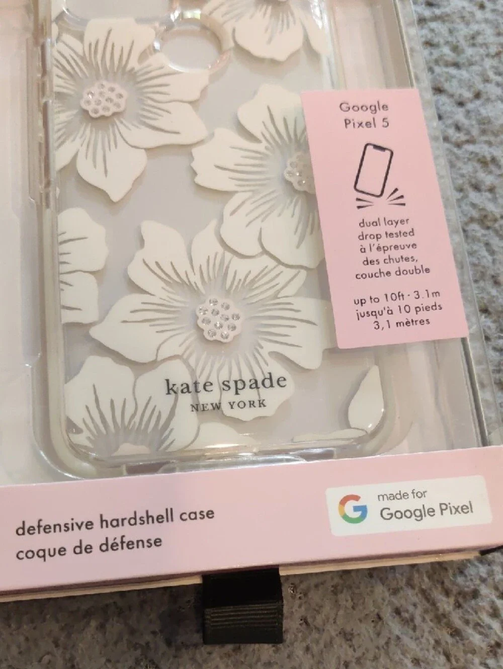 Kate Spade New York White Floral Hardshell Case for Google Pixel 5